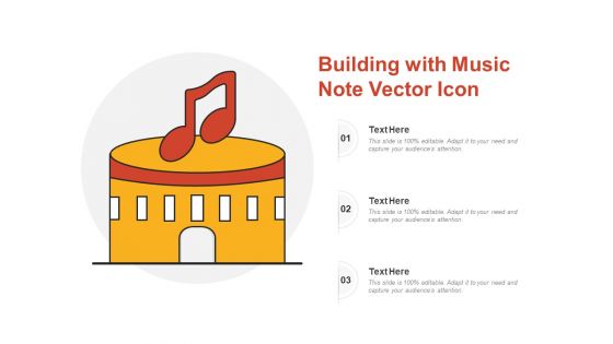 Building With Music Note Vector Icon Ppt PowerPoint Presentation Gallery Influencers PDF
