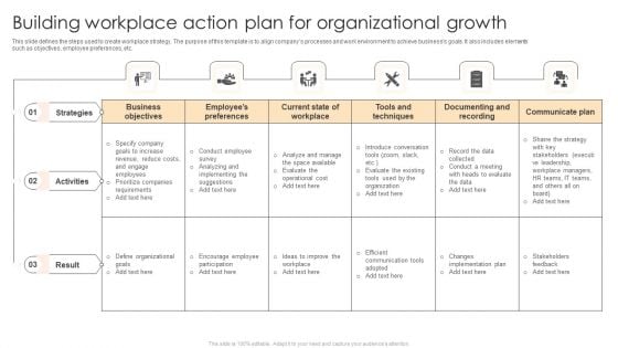 Building Workplace Action Plan For Organizational Growth Clipart PDF Building Workplace Action Plan For Organizational Growth Clipart PDF