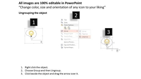 Bulb And Icons In Brain Design Powerpoint Template