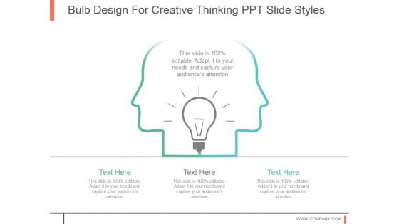 Bulb Design For Creative Thinking Ppt Slide Styles Bulb Design For Creative Thinking Ppt Slide Styles