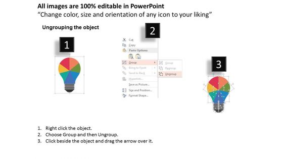 Bulb Diagram With Seven Icons Powerpoint Templates