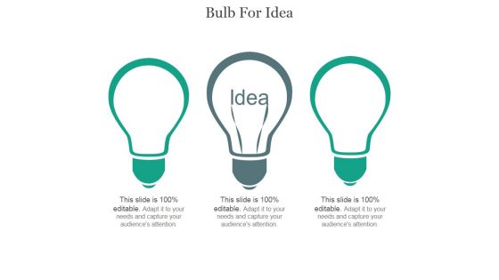 Bulb For Idea Ppt PowerPoint Presentation Example 2015