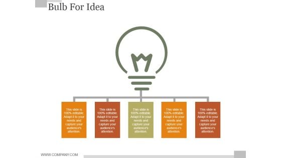 Bulb For Idea Ppt PowerPoint Presentation Examples