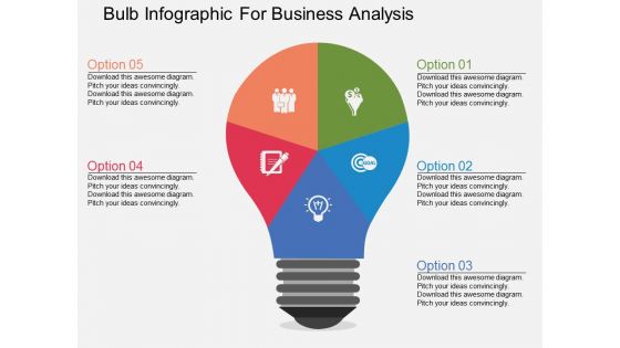 Bulb Infographic For Business Analysis Powerpoint Templates