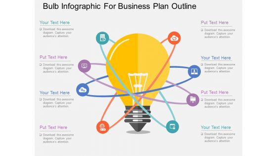 Bulb Infographic For Business Plan Outline Powerpoint Template