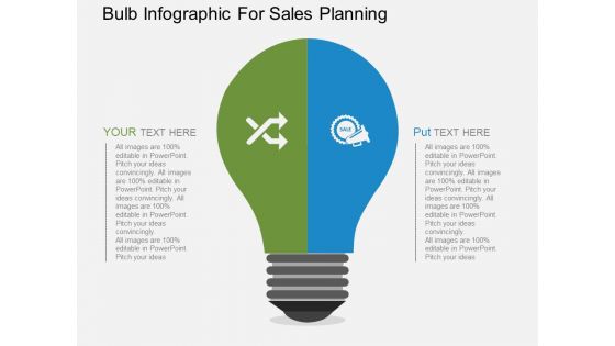 Bulb Infographic For Sales Planning Powerpoint Templates