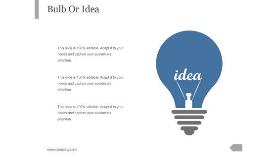 Bulb Or Idea Ppt PowerPoint Presentation Guidelines