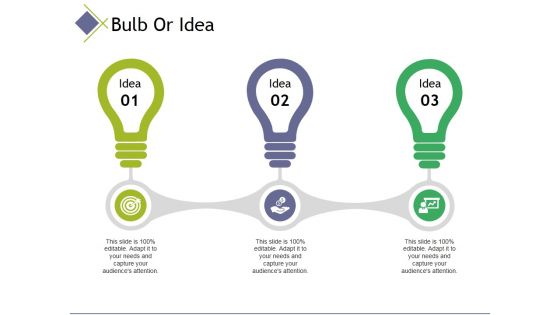 bulb or idea ppt powerpoint presentation icon sample