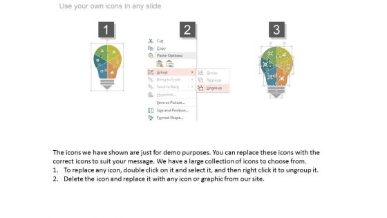 Bulb Puzzle Design With Business Icons Powerpoint Slides