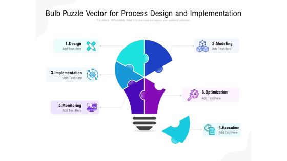 Bulb Puzzle Vector For Process Design And Implementation Ppt PowerPoint Presentation Slides Example File