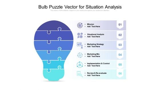 Bulb Puzzle Vector For Situation Analysis Ppt PowerPoint Presentation Portfolio Example