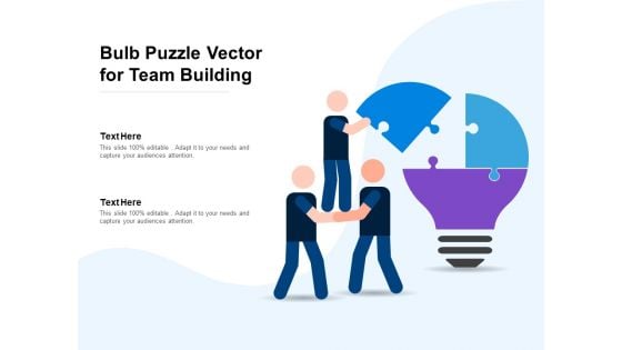 Bulb Puzzle Vector For Team Building Ppt PowerPoint Presentation Summary Gallery