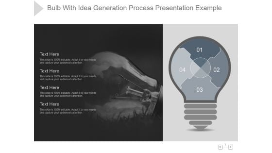 Bulb With Idea Generation Process Ppt PowerPoint Presentation Styles