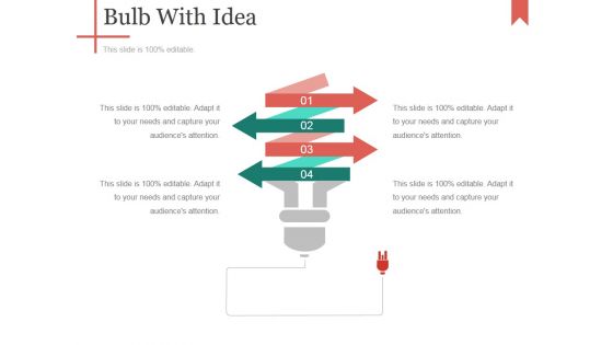 Bulb With Idea Ppt PowerPoint Presentation Inspiration Display