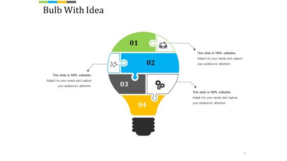 Bulb With Idea Ppt PowerPoint Presentation Summary Sample