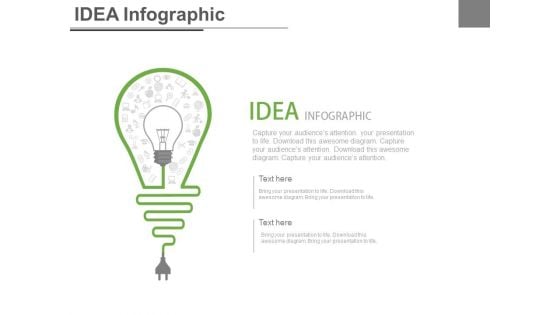 Bulb With Plug For Innovative Idea Powerpoint Slides