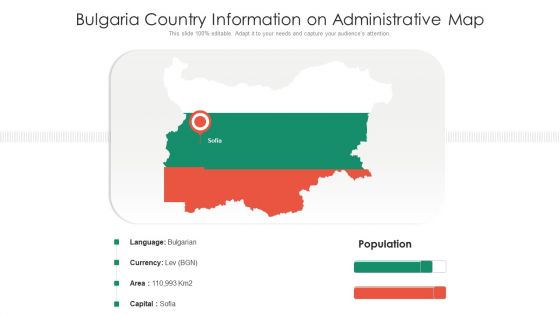 Bulgaria Country Information On Administrative Map Ppt PowerPoint Presentation Icon Inspiration PDF