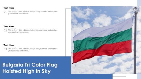 Bulgaria Tri Color Flag Hoisted High In Sky Ppt PowerPoint Presentation Gallery Gridlines PDF