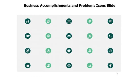 Business Accomplishments And Problems Ppt PowerPoint Presentation Complete Deck With Slides