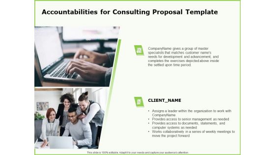 Business Accountabilities For Consulting Proposal Template Ppt Slides Vector PDF