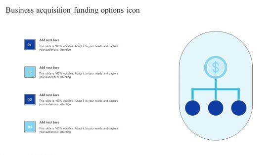 Business Acquisition Funding Options Icon Background PDF