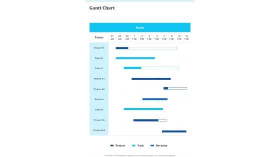 Business Acquisition Proposal Gantt Chart One Pager Sample Example Document