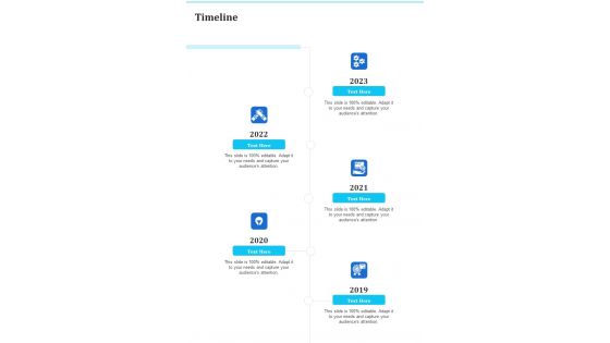 Business Acquisition Proposal Timeline One Pager Sample Example Document Business Acquisition Proposal Timeline One Pager Sample Example Document