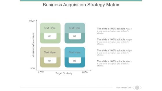 Business Acquisition Strategy Matrix Ppt PowerPoint Presentation Guide