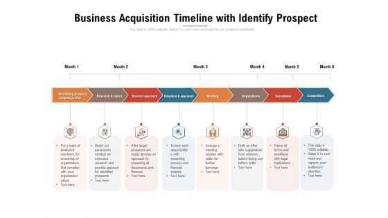 Business Acquisition Timeline With Identify Prospect Ppt PowerPoint Presentation File Professional PDF