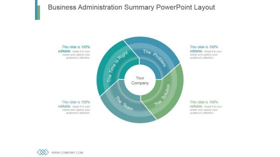 Business Administration Summary Powerpoint Layout