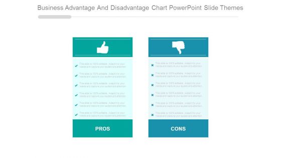 Business Advantage And Disadvantage Chart Powerpoint Slide Themes