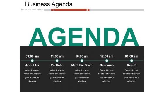 Business Agenda Ppt PowerPoint Presentation Model Show