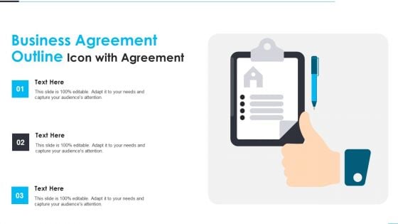 Business Agreement Outline Icon With Agreement Inspiration PDF