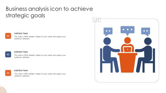 Business Analysis Icon To Achieve Strategic Goals Formats PDF