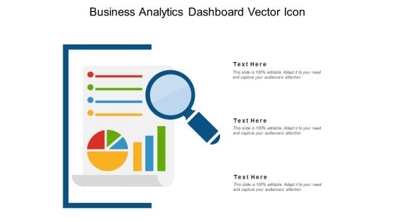 Business Analytics Dashboard Vector Icon Ppt PowerPoint Presentation File Templates PDF