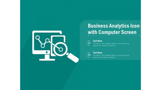 Business Analytics Icon With Computer Screen Ppt PowerPoint Presentation Gallery Pictures PDF