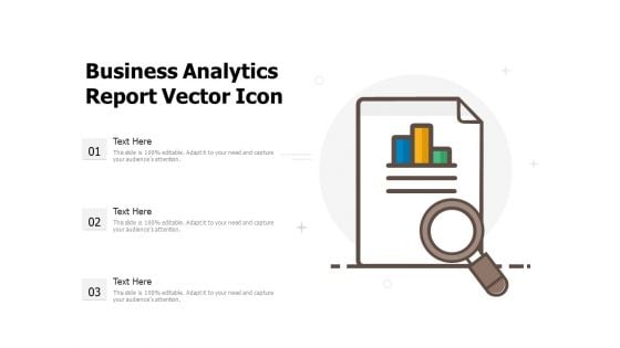 Business Analytics Report Vector Icon Ppt PowerPoint Presentation Icon Infographic Template PDF