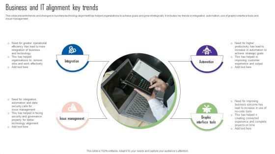 Business And IT Alignment Key Trends Background PDF