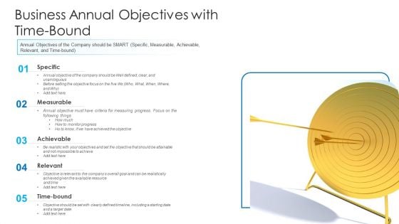 Business Annual Objectives With Time Bound Ppt Portfolio Mockup PDF