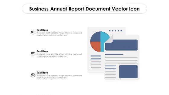 Business Annual Report Document Vector Icon Ppt PowerPoint Presentation File Summary PDF