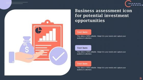 Business Assessment Icon For Potential Investment Opportunities Rules PDF