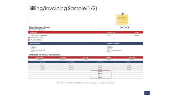 Business Assessment Outline Billing Invoicing Sample Ppt Portfolio Slide Portrait PDF