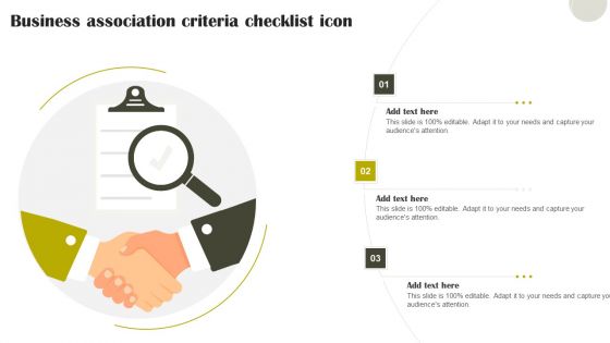 Business Association Criteria Checklist Icon Inspiration PDF