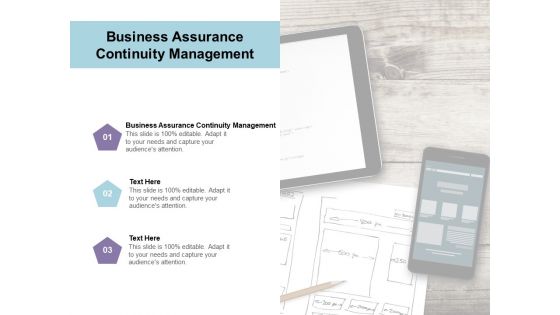 Business Assurance Continuity Management Ppt PowerPoint Presentation Inspiration Elements Cpb Pdf