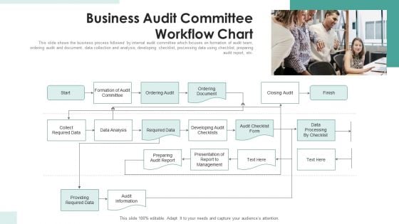Business Audit Committee Workflow Chart Ppt PowerPoint Presentation Gallery Graphics Example PDF