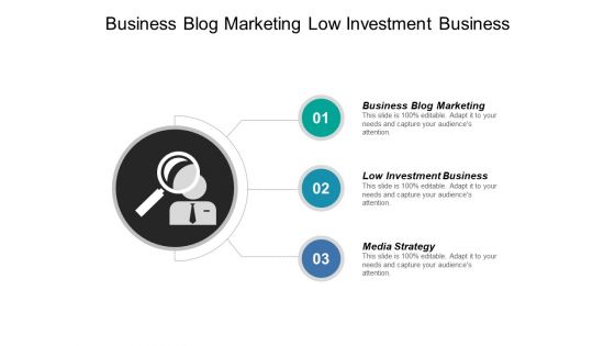 Business Blog Marketing Low Investment Business Media Strategy Ppt PowerPoint Presentation Show Skills