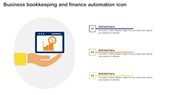 Business Bookkeeping And Finance Automation Icon Sample PDF