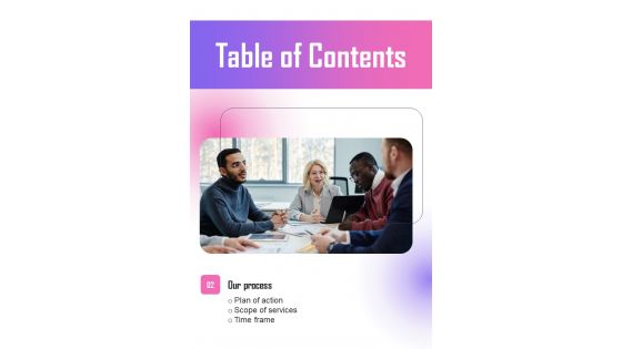 Business Brand Building Proposal Table Of Contents One Pager Sample Example Document Business Brand Building Proposal Table Of Contents One Pager Sample Example Document