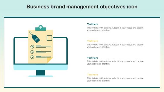 Business Brand Management Objectives Icon Ppt File Shapes PDF