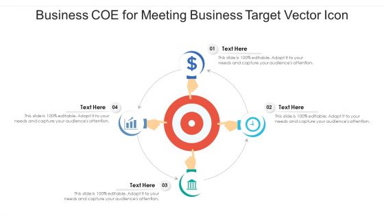 Business COE For Meeting Business Target Vector Icon Ppt PowerPoint Presentation File Guidelines PDF